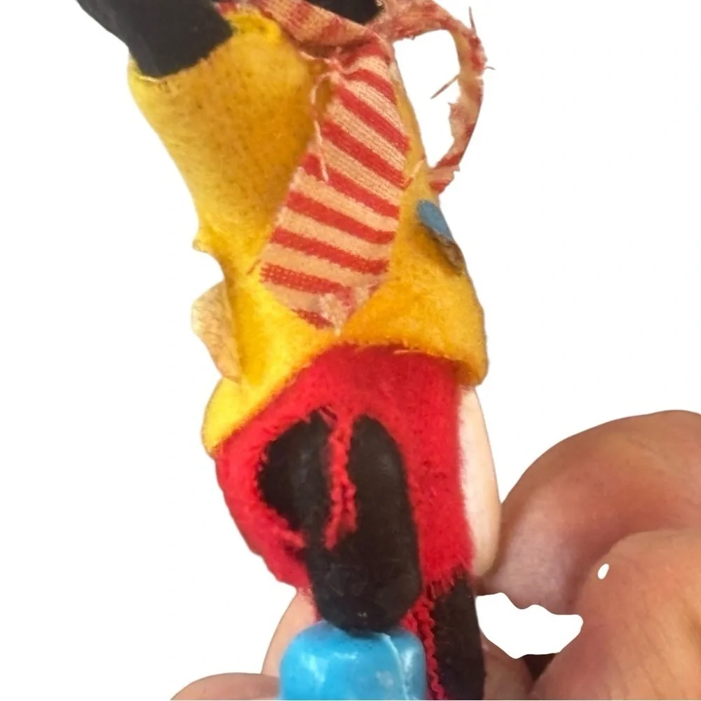 70s Walt Disney Flocked Christmas Ornaments Mickey Mouse & Donald Duck Bambi